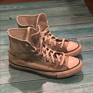 High-Top Canvas Sneakers - Tan